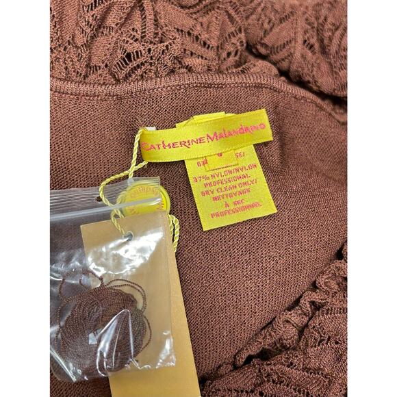 Catherine Malandrino Size Small Brown Knit Fitted Dress Puffy Sleeve NWT - Picture 4 of 5